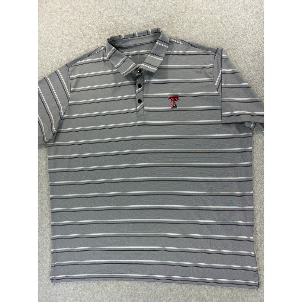 Texas Tech Red Raiders Antigua Stitched Logo Campus Polo Shirt (Men's 2XL) Gray